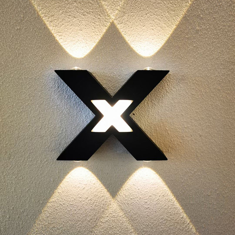 Modern Minimalist Style X-shaded Wall Mounted Light Fixture Metal 4 Lights Wall Lamps