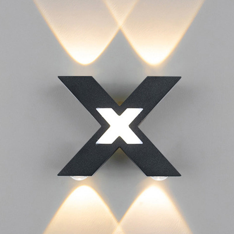 Modern Minimalist Style X-shaded Wall Mounted Light Fixture Metal 4 Lights Wall Lamps