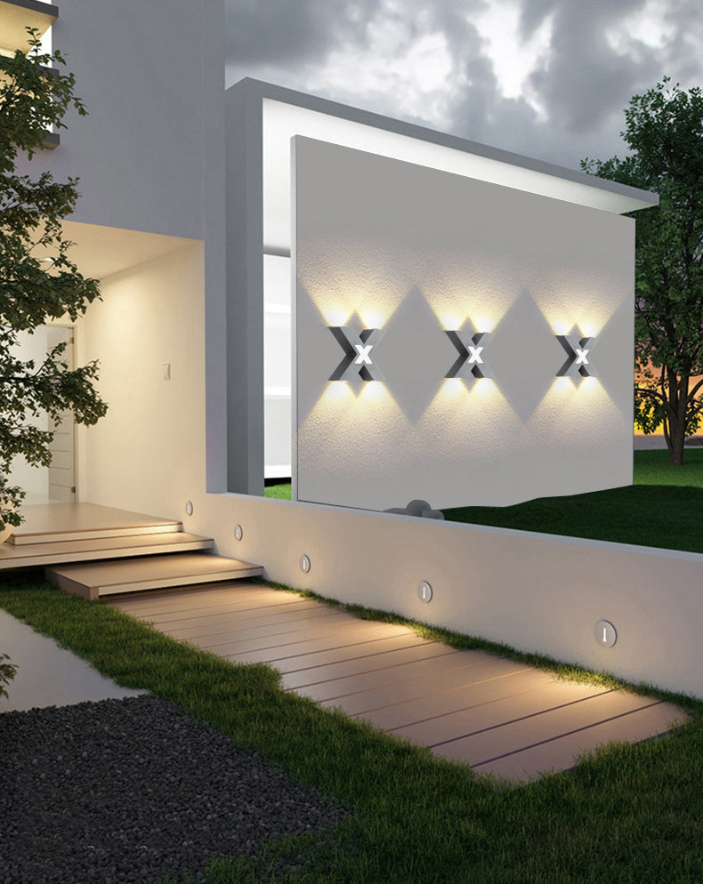 Modern Minimalist Style X-shaded Wall Mounted Light Fixture Metal 4 Lights Wall Lamps