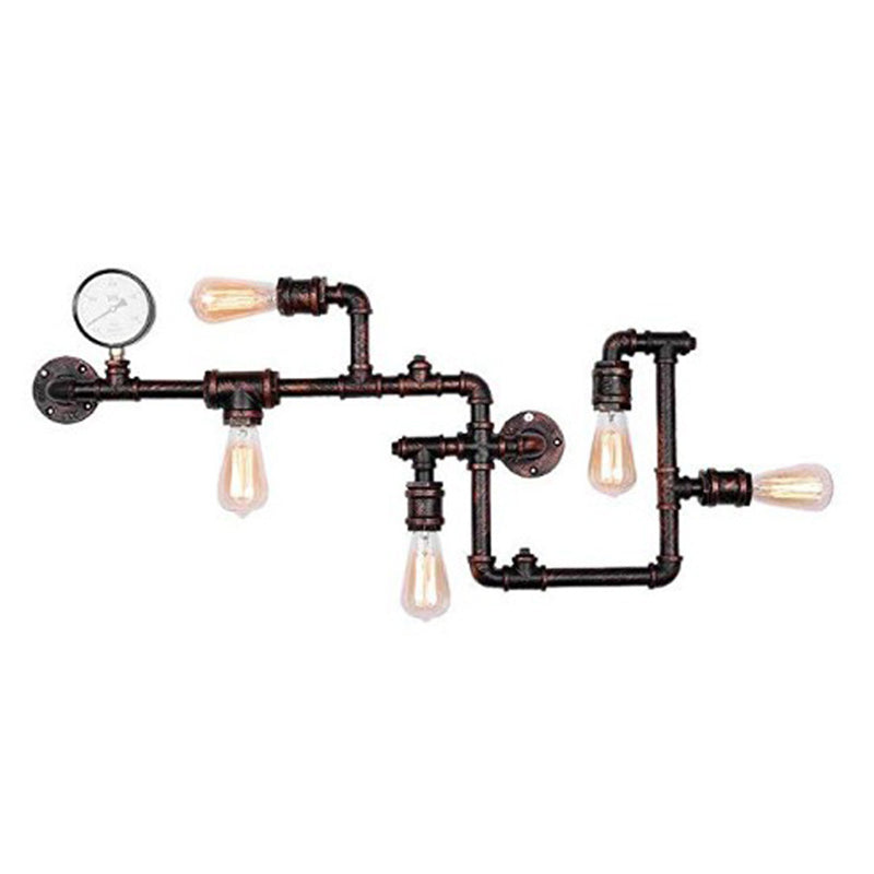 Industrial Retro Style Man Tauge Leuchte Leuchte Metall 5 Lichter Wandlampe für das Restaurant