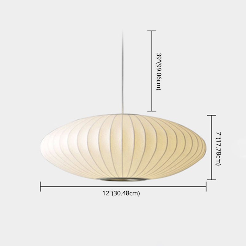 Silk geometrica Luce a pendente a pendente Minimalista Bianca a 1 testa Luce sospesa per il ristorante