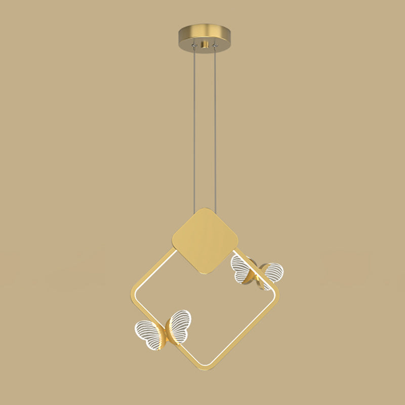Plafonnage minimaliste Butterfly Plafond Metal Bedroom LED Suspension Pendante