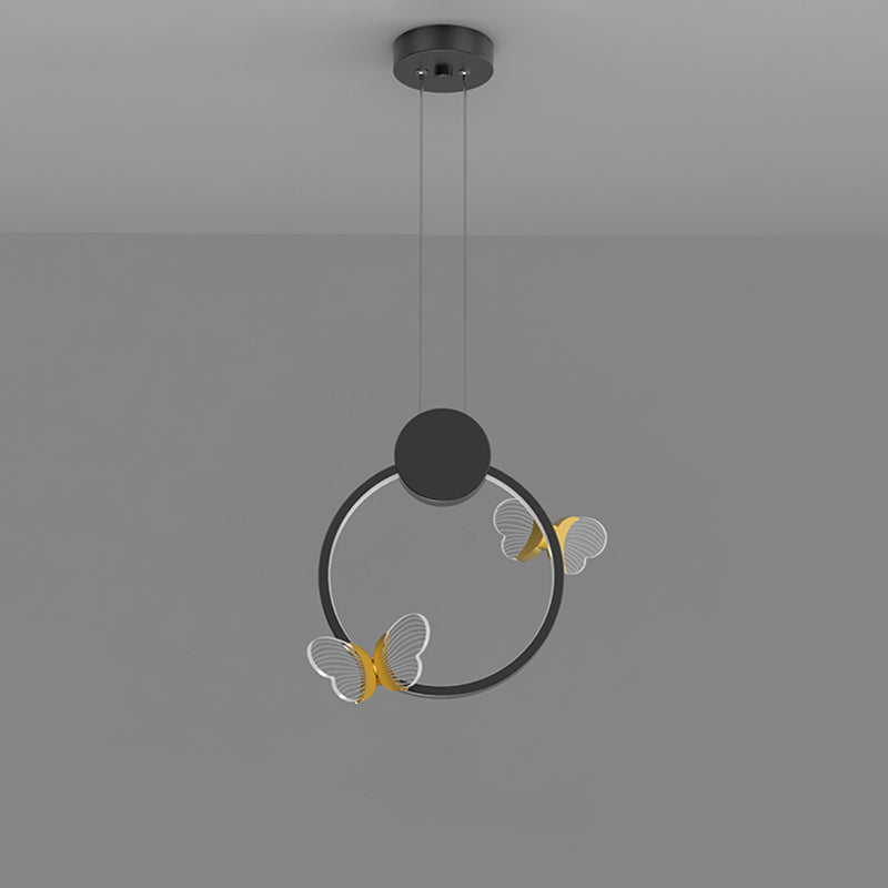 Plafonnage minimaliste Butterfly Plafond Metal Bedroom LED Suspension Pendante