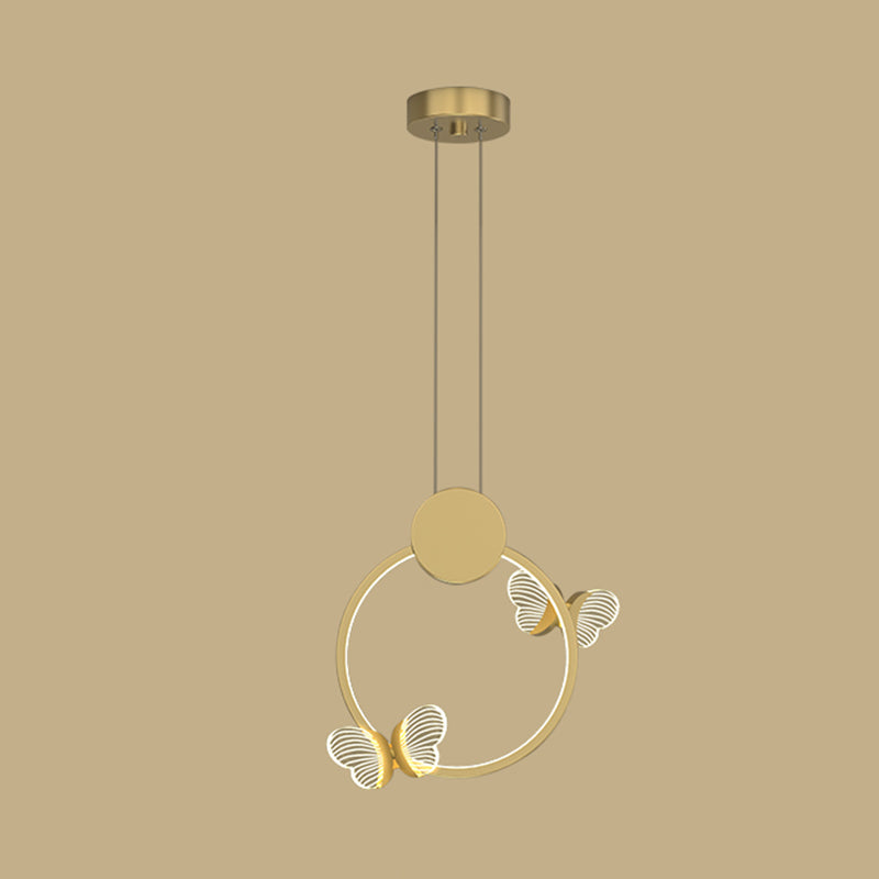 Plafonnage minimaliste Butterfly Plafond Metal Bedroom LED Suspension Pendante