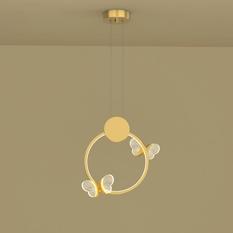 Plafonnage minimaliste Butterfly Plafond Metal Bedroom LED Suspension Pendante