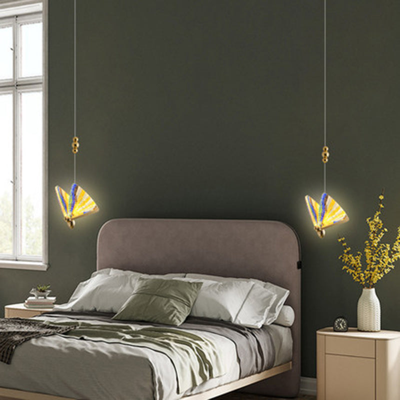Colorido lámpara de arte de arte de mariposa colgante de mariposa