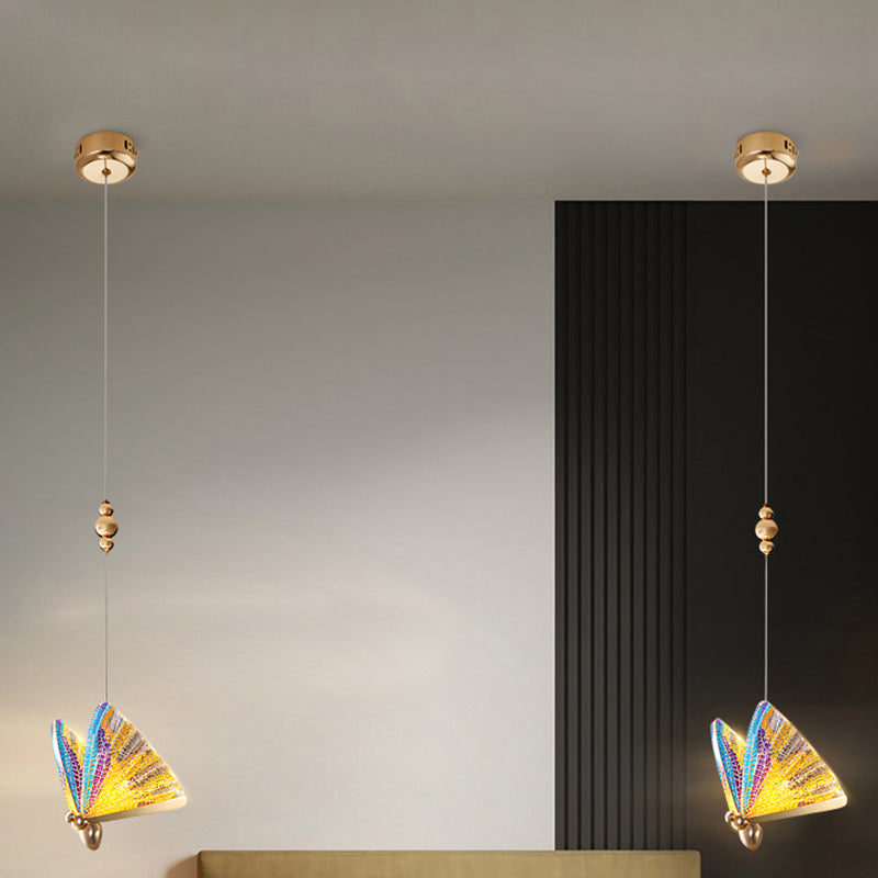 Colorido lámpara de arte de arte de mariposa colgante de mariposa