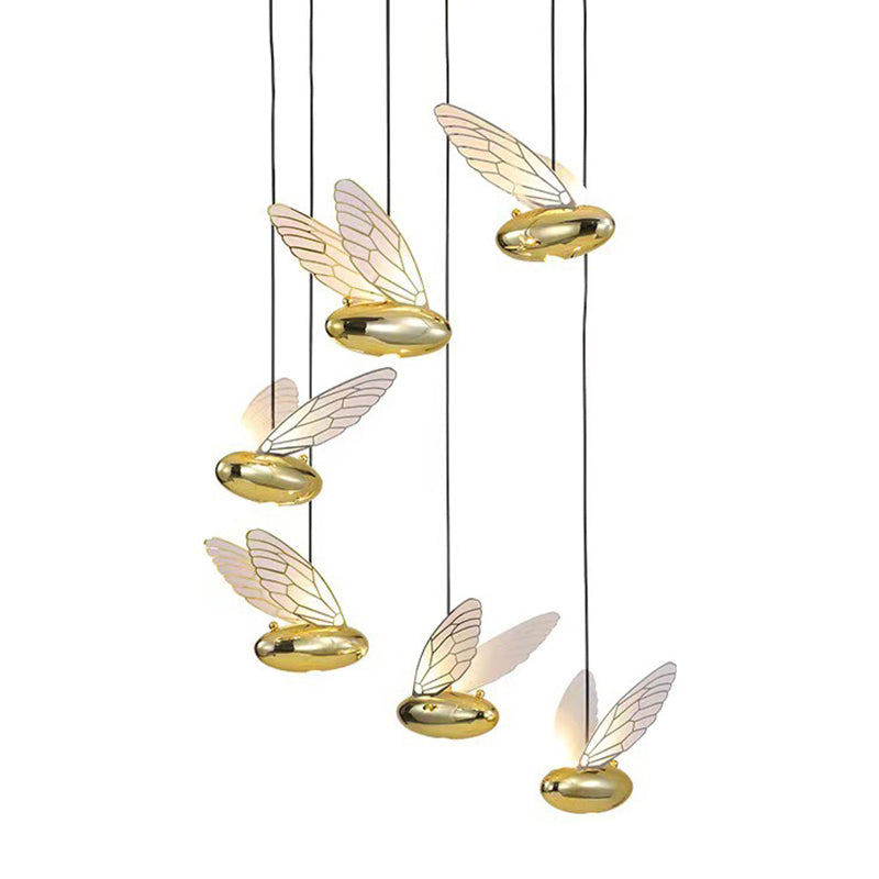 Goldflügelhänge -Lampen -Gerät Einfachheit LED Acrylheizbeleuchtung für Esszimmer