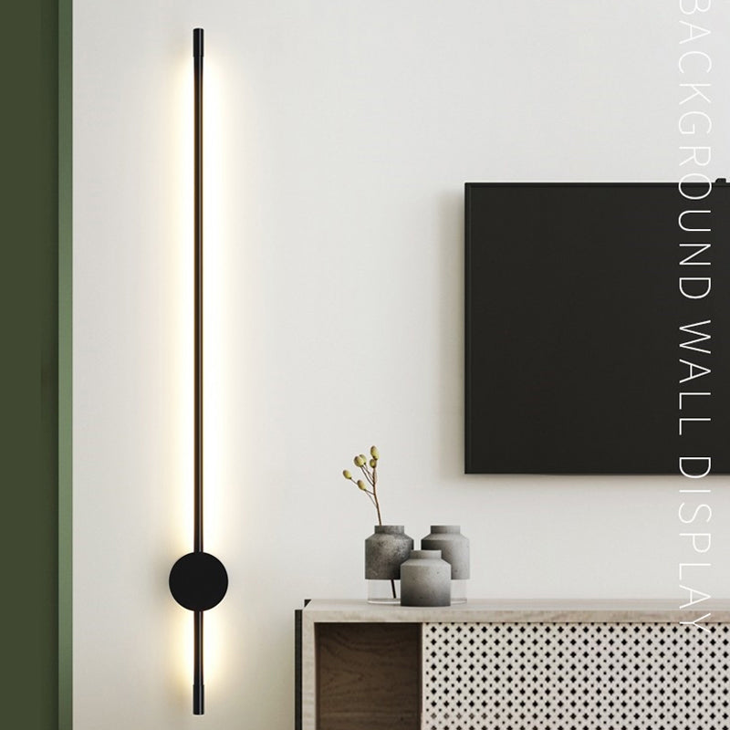 Control remoto RGB Luz de la plataforma Moderna Moderna larga Lámpara de pared LED decorativa de ambiente en negro