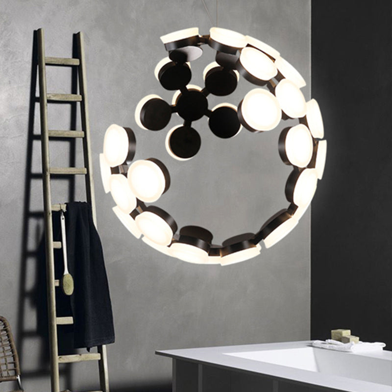 Luce a ciondolo a LED nere acrilico moderno per la lampada a ciondolo a led nera moderna per sala da pranzo