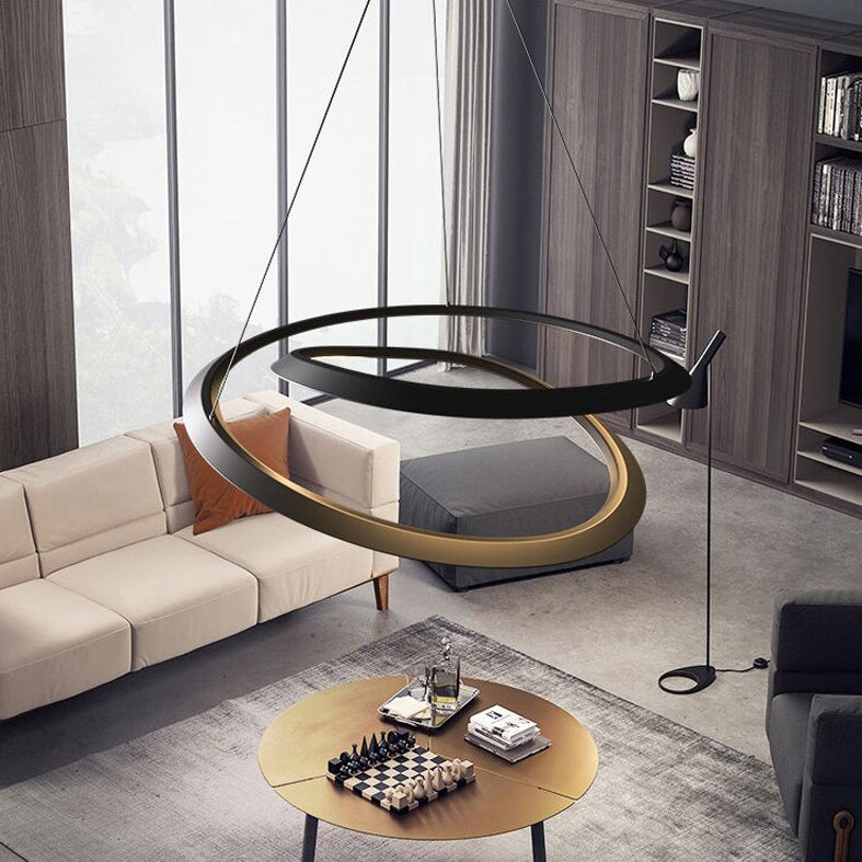 Lumo a spirale a spirale minimalista a spirale a sospensione a soffitto in alluminio per il ristorante