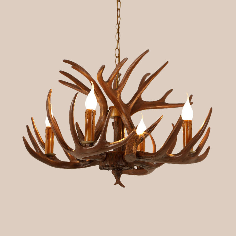 Résine Brun Plafond Branche de lustre 4/6/8 LUMIÈRES RUSTIC PRENDANT PRENDANT POUR RESTAUT