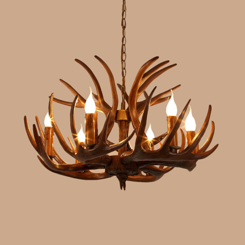 Résine Brun Plafond Branche de lustre 4/6/8 LUMIÈRES RUSTIC PRENDANT PRENDANT POUR RESTAUT