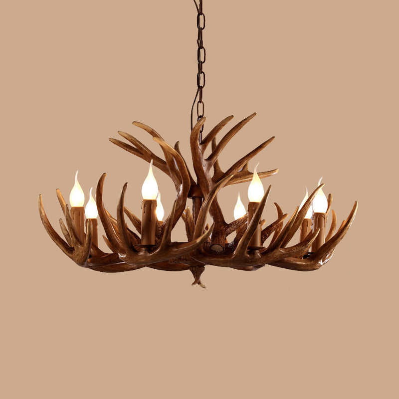 Résine Brun Plafond Branche de lustre 4/6/8 LUMIÈRES RUSTIC PRENDANT PRENDANT POUR RESTAUT