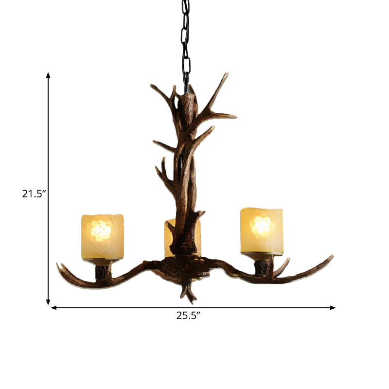 Resin Sputnik Chandelier Lighting Rustic 3/6/8 Bulbs Restaurant Hanging Lamp Fixture in Brown