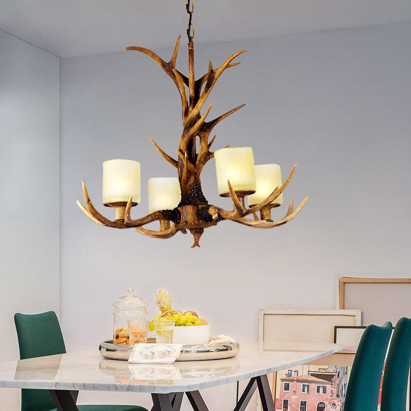 Brown Spoutnik Chandelier Pendant Lighting Countryside Resin 4/6/8 LUMIÈRES SALON PLADIER LUMINE