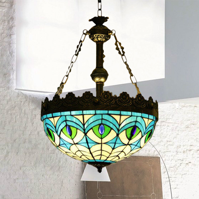 3 lumières suspendues du lustre suspendu de la libellule méditerranéenne / coeur / géométrique Pendante en laiton antique en laiton