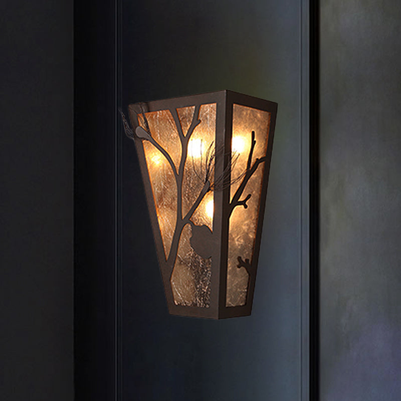 Illuminazione con diica in metallo conico tradizionale tradizionale ristorante a parete lampada montata in ruggine in ruggine