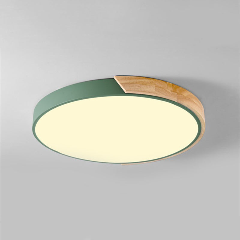 Round Flush Light Fixtures Macaron Simplicity Acrylic Ceiling Light Fixtures for Bedroom
