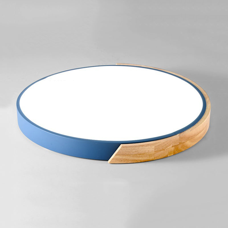 Round Flush Light Fixtures Macaron Simplicity Acrylic Ceiling Light Fixtures for Bedroom
