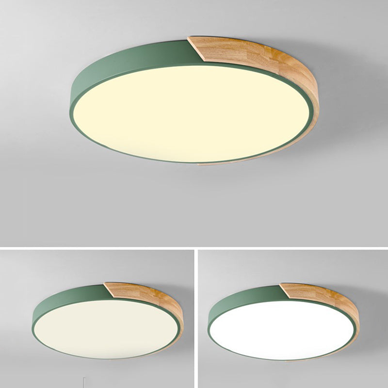Round Flush Light Fixtures Macaron Simplicity Acrylic Ceiling Light Fixtures for Bedroom