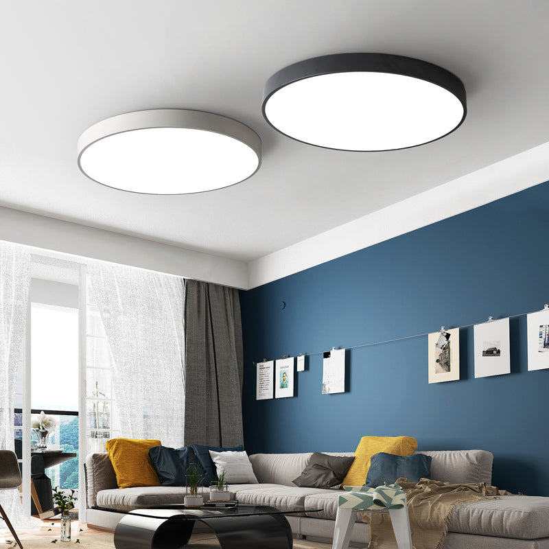 Round Flush Light Fixtures Macaron Simplicity Acrylic Ceiling Light Fixtures for Bedroom