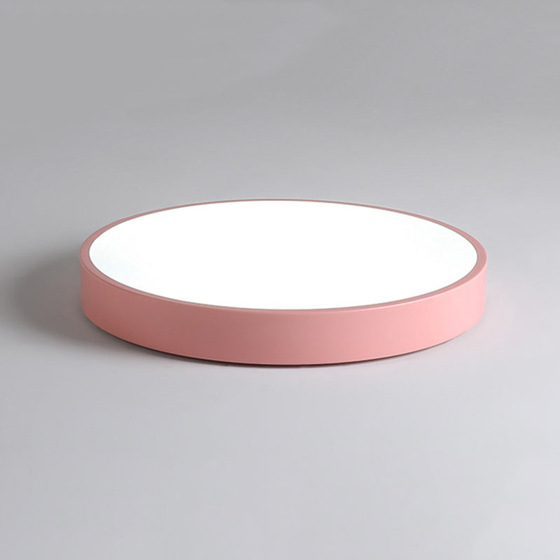 Round Flush Light Fixtures Macaron Simplicity Acrylic Ceiling Light Fixtures for Bedroom