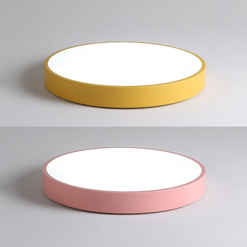 Round Flush Light Fixtures Macaron Simplicity Acrylic Ceiling Light Fixtures for Bedroom