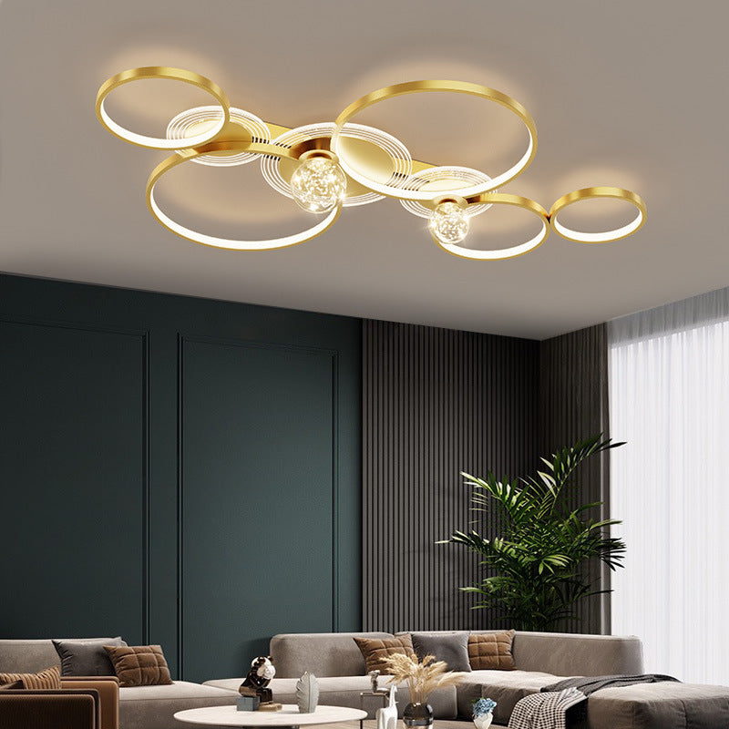 LED Flush Mount Ceiling Light Ringed Lighting for Coffee Shop Living Room Bedroom
