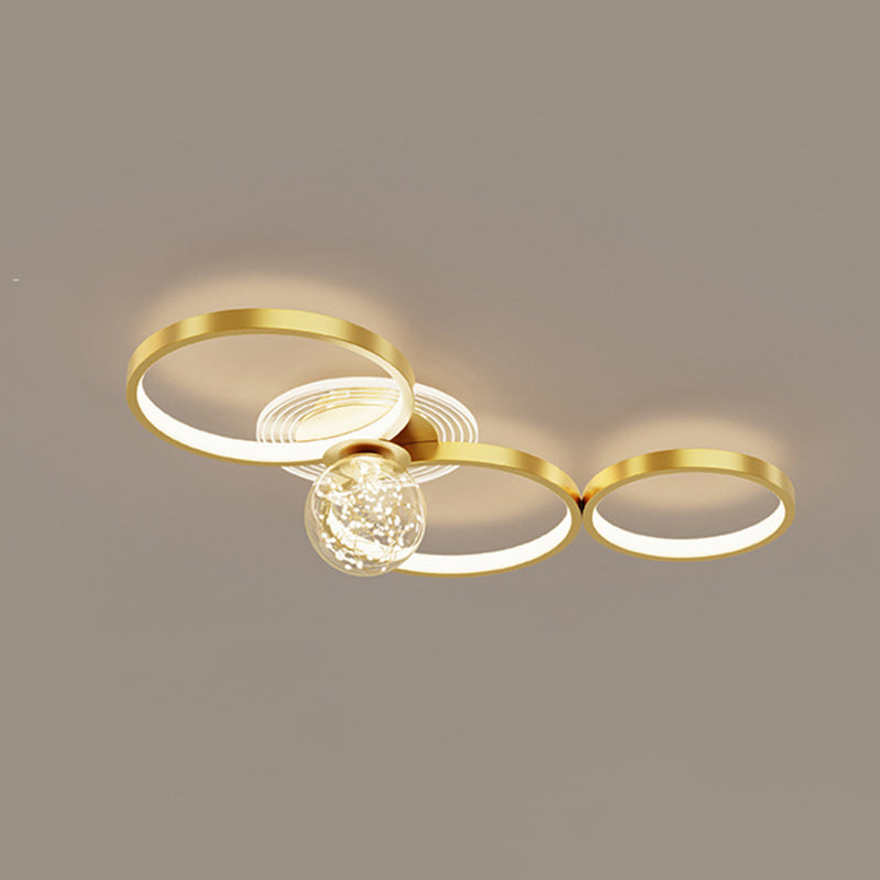 LED Flush Mount Ceiling Light Ringed Lighting for Coffee Shop Living Room Bedroom