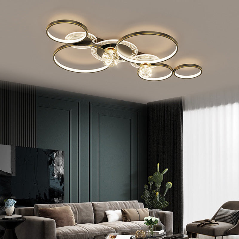 LED Flush Mount Ceiling Light Ringed Lighting for Coffee Shop Living Room Bedroom