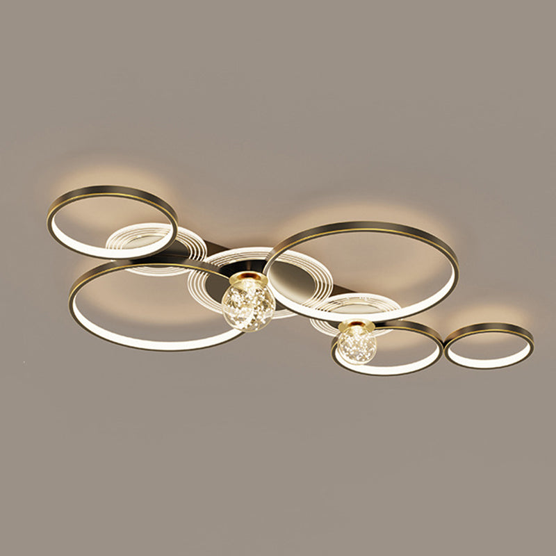 LED Flush Mount Ceiling Light Ringed Lighting for Coffee Shop Living Room Bedroom