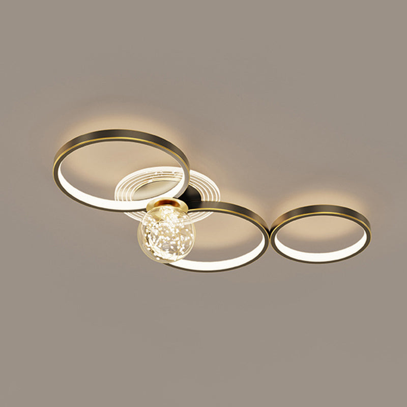 LED Flush Mount Ceiling Light Ringed Lighting for Coffee Shop Living Room Bedroom