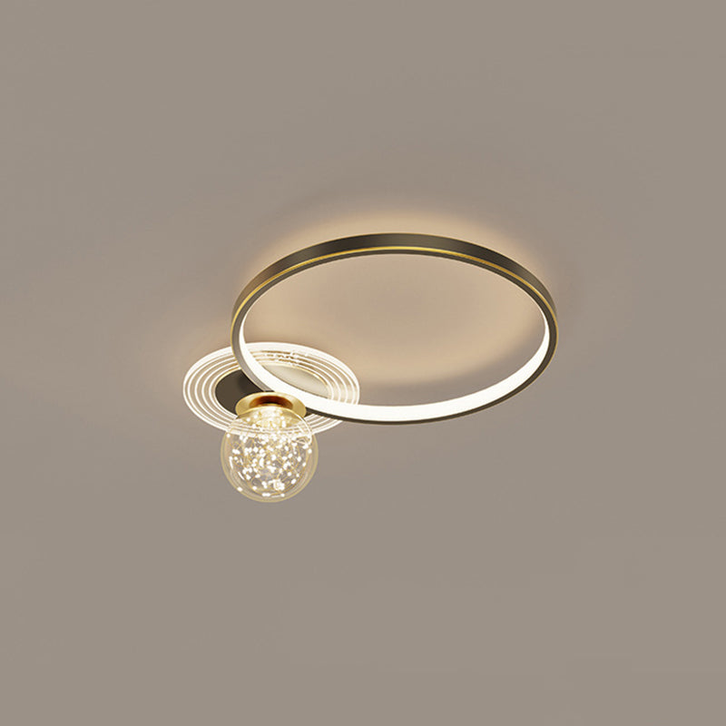 LED Flush Mount Ceiling Light Ringed Lighting for Coffee Shop Living Room Bedroom