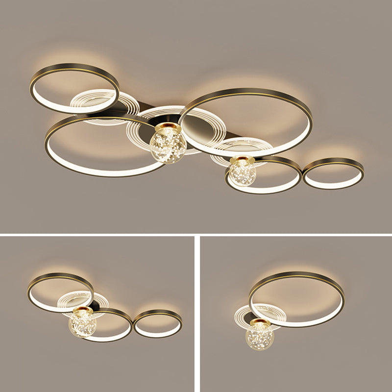 LED Flush Mount Ceiling Light Ringed Lighting for Coffee Shop Living Room Bedroom