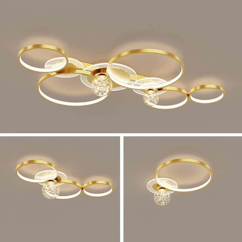 LED Flush Mount Ceiling Light Ringed Lighting for Coffee Shop Living Room Bedroom