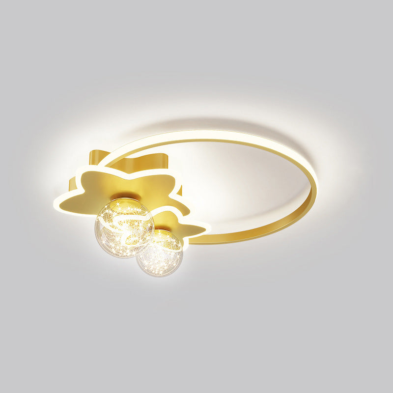 Metalen ster inbouwlamp Eenvoud Balglas LED-plafondlamp voor slaapkamer