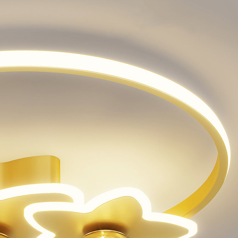 Luminaire encastré en forme d'étoile en métal, plafonnier LED en verre avec boule de simplicité pour chambre à coucher