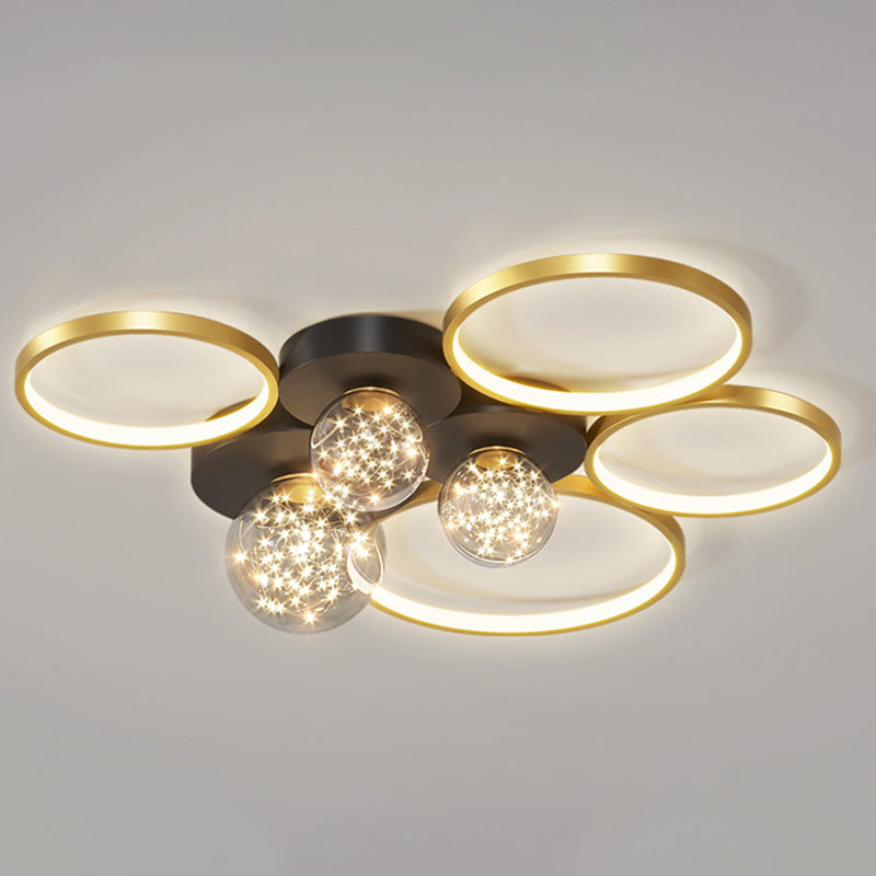 Moderne plafondlamp LED-cirkellicht Zwart Creatief foyerslaapkamerlicht