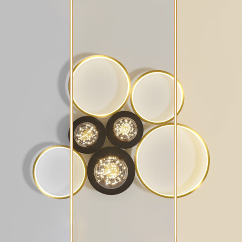 Moderne plafondlamp LED-cirkellicht Zwart Creatief foyerslaapkamerlicht