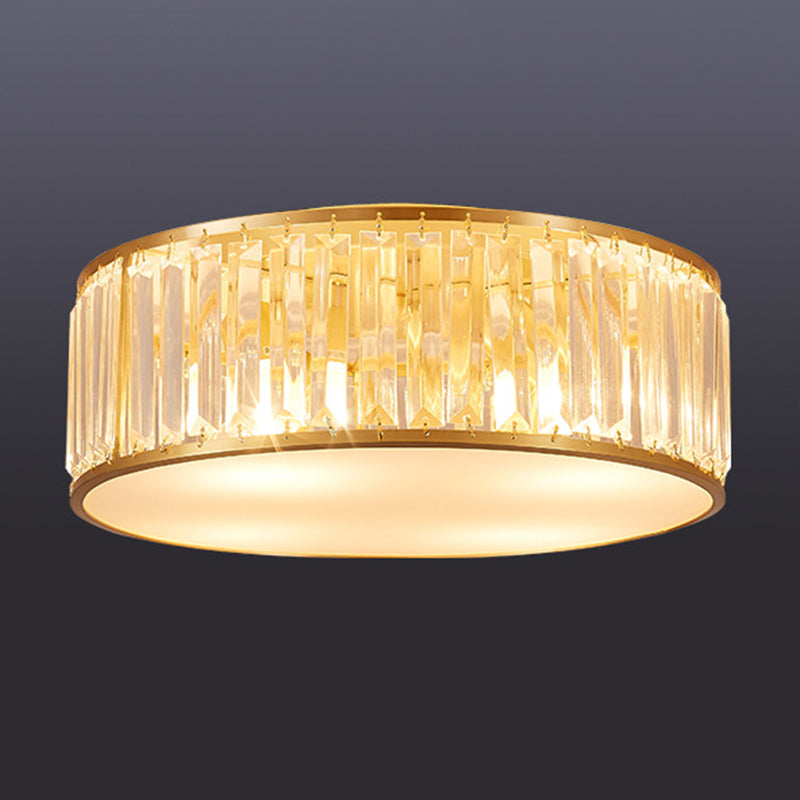 Gouden geometrische LED-plafondlamp in moderne, bijzondere stijl, koperen inbouwmontage voor binnen met acrylkap