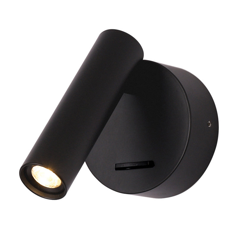 4.3" H Simplicity Bedside LED Reading Lamp Modern Style Spotlight Wall Sconce with Round Metal Base