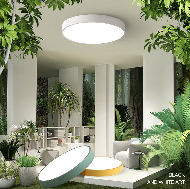Thin Round Led Flush Mount Ceiling Light Modern Minimalist Macaron Style Aisle Balcony Bedroom Study Lamps