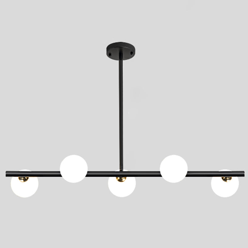 Round-Shaped Island Lighting Idea Nordic-Style Glass Chandelier Lighting Fixture