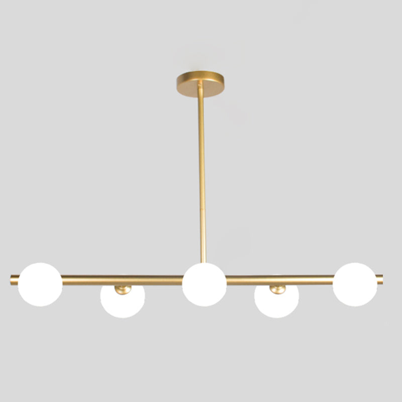 Round-Shaped Island Lighting Idea Nordic-Style Glass Chandelier Lighting Fixture