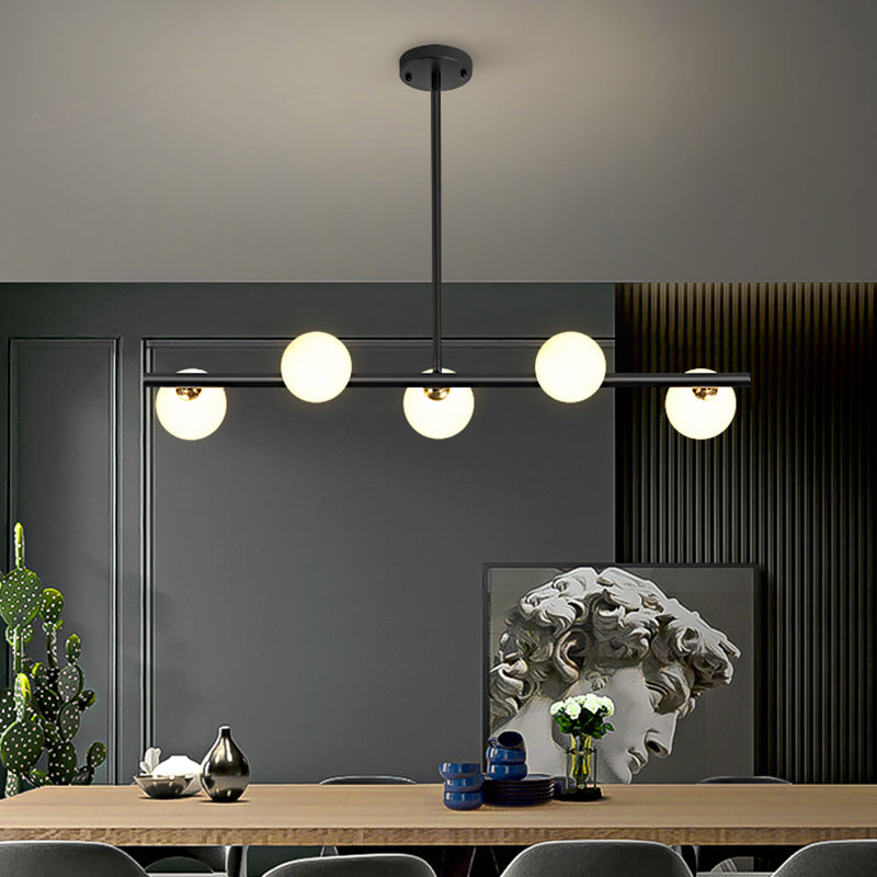 Idée d'éclairage d'île en forme ronde