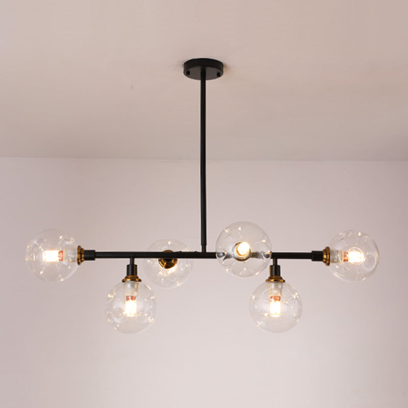 Kitchen Island Pendant Light Nordic Style Island Lighting Fixture with Orb Glass Shade