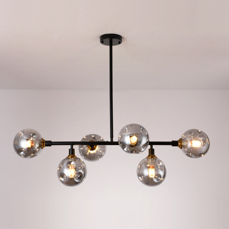 Kitchen Island Pendant Light Nordic Style Island Lighting Fixture with Orb Glass Shade