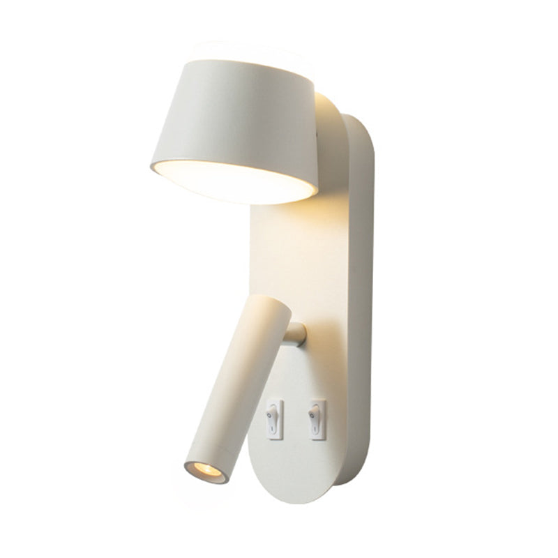 Modern Minimalist Style Shaded Sconce Light Fixtures Metal 2 Lights Wall Sconce for Bedroom