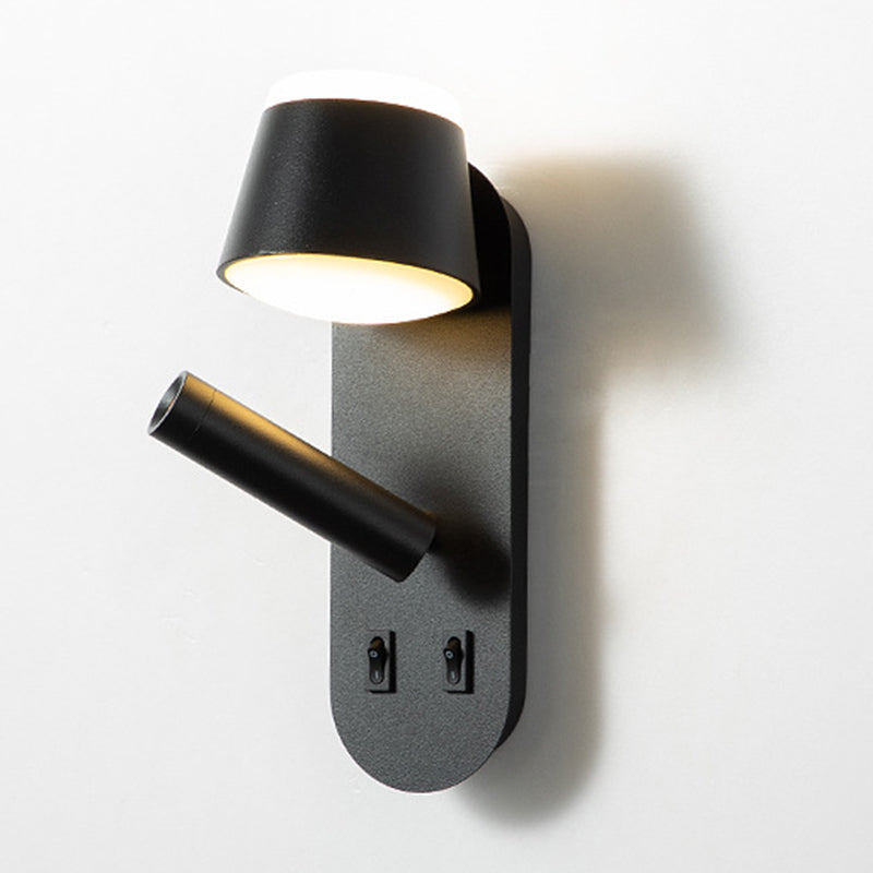 Modern Minimalist Style Shaded Sconce Light Fixtures Metal 2 Lights Wall Sconce for Bedroom